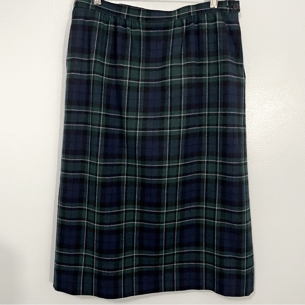 Vintage Pendleton Maccallum Tartan Plaid Pure Virgin Wool Midi Skirt 12